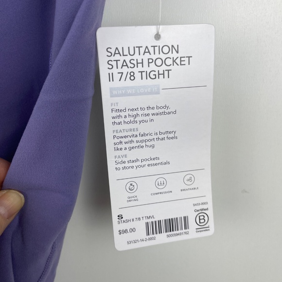 Athleta Salutation Stash II 7/8 Tight NWT - Picture 5 of 10